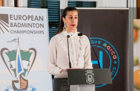 ep carolina marin en la presentacion de los europeos de huelva