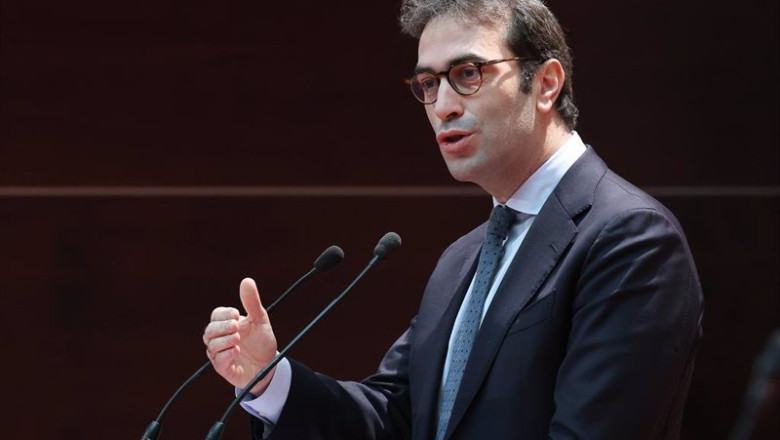 ep el ministro de economia comercio y empresa carlos cuerpo durante la clausura del acto de toma de ep el ministro de economia comercio y empresa carlos cuerpo durante la clausura del acto de toma de
