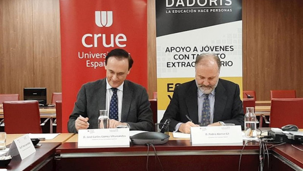 ep el presidente de crue jose carlos gomez villamandos y el presidente de fundacion dadoris pedro