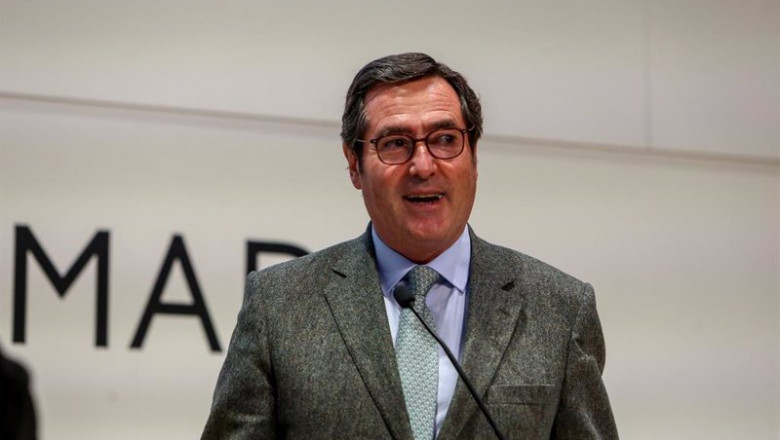 ep el presidente de la ceoe antonio garamendi durante el acto por el que ha recibido el distintivo