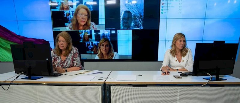 La vicesecretaria de Organización del PP, Ana Beltrán, y la vicesecretaria de Sectorial del PP, Elvira Rodríguez, se reúnen con el Grupo Español de Crecimiento Verde. En Madrid, a 4 de mayo de 2020. | PP ep la vicesecretaria de organizacion del pp ana beltran y la vicesecretaria de sectorial del pp