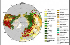 ep los puntos rojos indican880 ciudadessus periferiashemisferio norte los coloresfondo indicantipovegetacion bosques perenneshoja ancha ebf porsiglasingles bosques caducifolioshoja ancha dbf bosques perenn