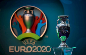 ep trofeo y logo de la eurocopa