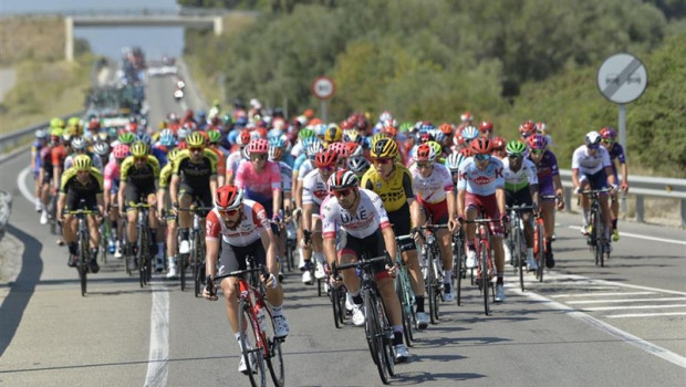 ep 31 august 2019 spain igualada cyclists in action during the eighth stage of the 2019 edition of
