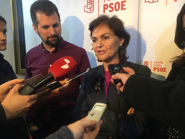 Burgos.- Luis Tudanca y Carmen Calvo atienden a los medios | EUROPA PRESS ep burgos- luis tudancacarmen calvo atiendenlos medios