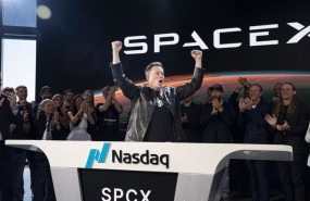 ep el dueno de spacex elon musk durante el debut de spacex en la bolsa en el nasdaq a 12 de junio de