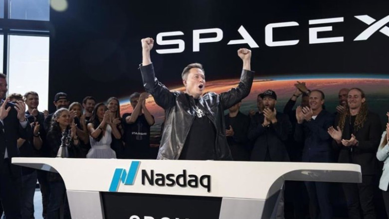 ep el dueno de spacex elon musk durante el debut de spacex en la bolsa en el nasdaq a 12 de junio de