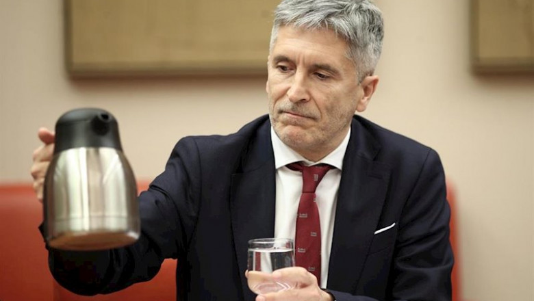 ep el ministro del interior fernando grande-marlaska momentos antes de su interverncion ante la