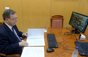 ep el presidente del gobierno de ceuta juan vivas en la videoconferencia