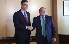 ep el presidente del gobierno en funciones pedro sanchez izq y el presidente del ebb del pnv andoni