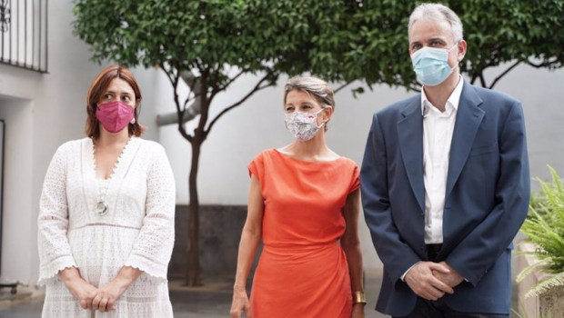 ep encuentro de los consellers rosa perez garijo y hector illueca con la ministra de trabajo yolanda