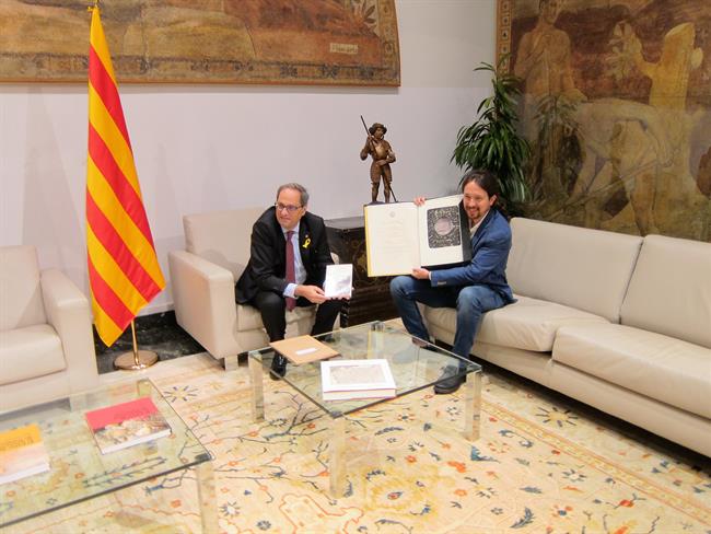 El Presidente Catalán, Quim Torra, Y El Líder De Podemos, Pablo Iglesias | EUROPA PRESS ep presidente catalan quim torra yliderpodemos pablo iglesias