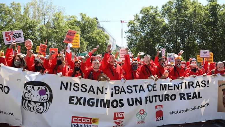Marta Fernández Jara - Europa Press ep trabajadores de la planta de barcelona de nissan disfrazados de los personajes de la serie la