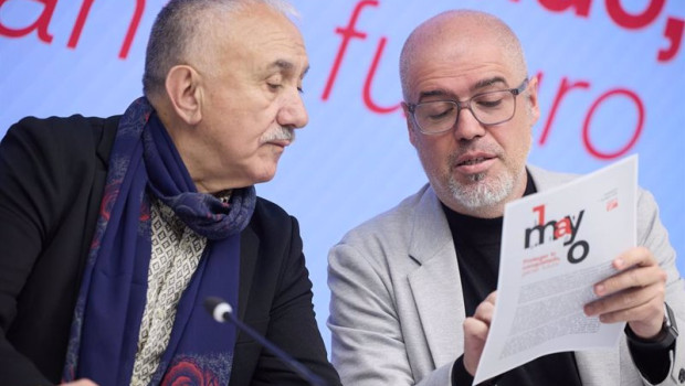 ep archivo   i d los secretarios generales de ugt y ccoo pepe alvarez y unai sordo