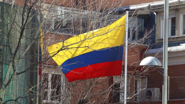 ep archivo imagen de archivo de una bandera de colombia ep archivo imagen de archivo de una bandera de colombia