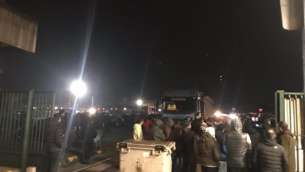 ep concentracion de trabajadores a la entrada de la planta gijonesa de arcelormittal durante el paro