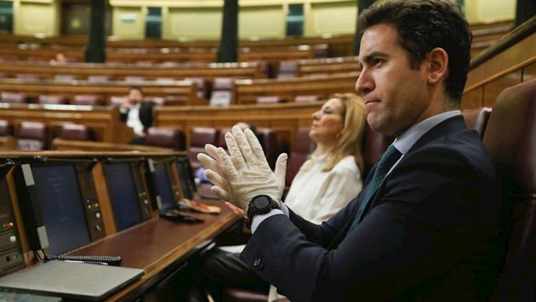 ep el secretario general del pp teodoro garcia egea en el pleno del congreso madrid 18 de marzo de