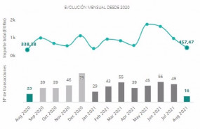 ep evolucion mensual del numero de operaciones de ma en el sector inmobiliario en 2021
