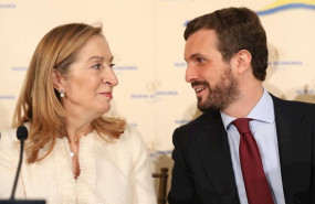 ep la numero dos de la lista del pp por madrid ana pastor y el presidente del pp y candidato del