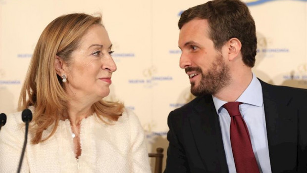 ep la numero dos de la lista del pp por madrid ana pastor y el presidente del pp y candidato del