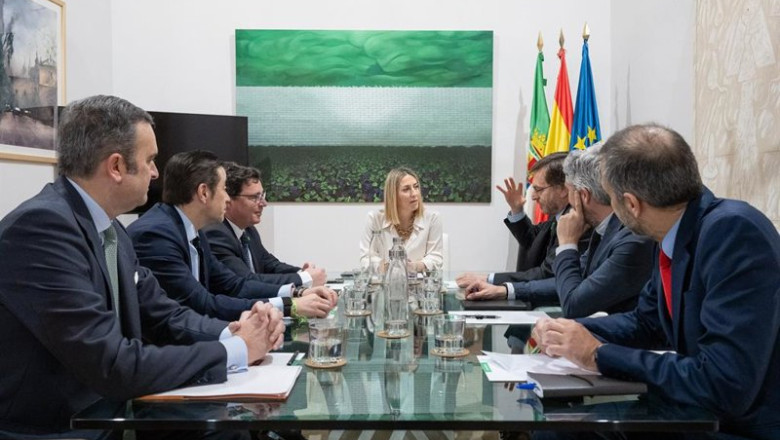 ep la presidenta de la junta de extremadura en funciones maria guardiola durante la reunion este
