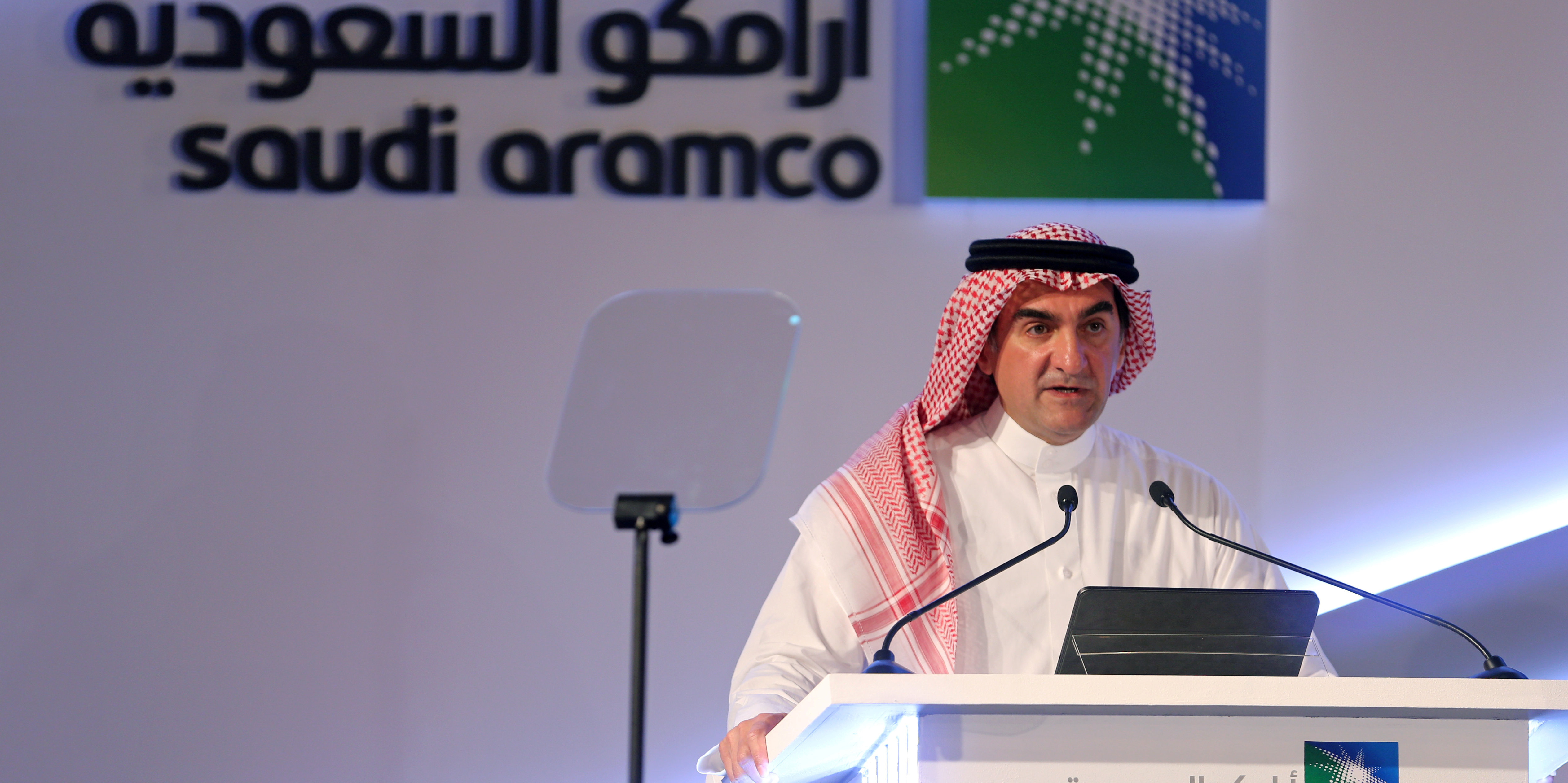 yasser-al-rumayyan-president-de-saudi-aramco-durant-une-conference-de-presse-le-3-novembre-2019