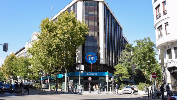 ep archivo   edificio de la sede del pp en el numero 13 de la calle genova a 28 de octubre de 2021