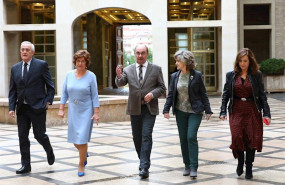 ep autoridades a su llegada a la celebracion del decimo aniversario de la ley de servicios sociales