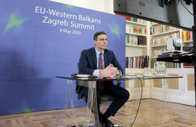 ep el presidente del gobierno pedro sanchez durante su participacion por videoconferencia en la