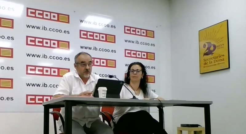 ep el secretario general de la federacion de servicios de ccoo jose maria martinez y la secretaria ep el secretario general de la federacion de servicios de ccoo jose maria martinez y la secretaria
