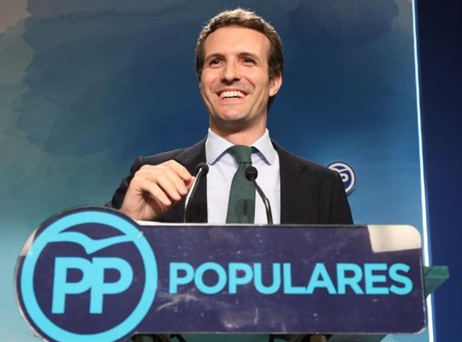 Pablo Casado en Génova tras quedar en segunda posición en las primarias del PP | TWITTER PABLO CASADO ep pablo casadogenovaquedarsegunda posicionlas primariaspp
