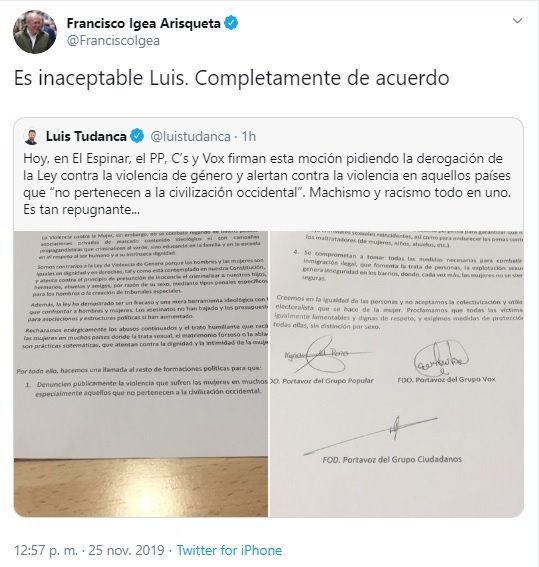 ep tuit en el que el vicepresidente de la junta y miembro de la ejecutiva nacional de cs francisco