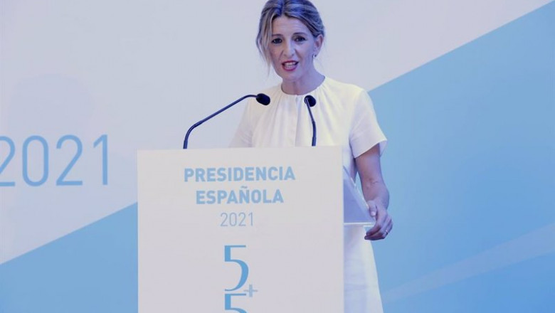 Yolanda Díaz interviene en el Foro del Mediterráneo Occidental 5+5 | JOAQUÍN REINA - EUROPA PRESS ep yolanda diaz interviene en el foro del mediterraneo occidental 55
