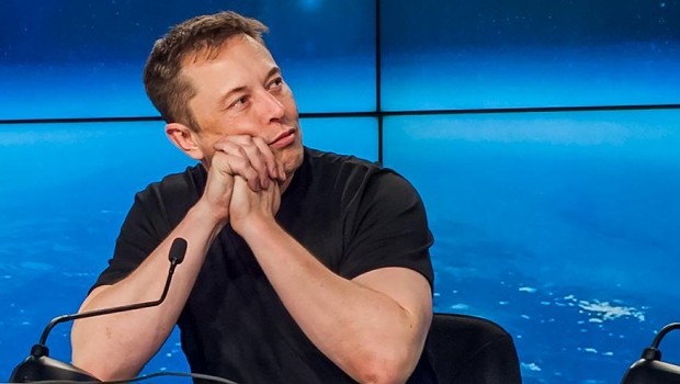 elon-musk-founder-spacex-watches-replay-first-launch-falcon-heavy-during-press-conference-february-6-2018