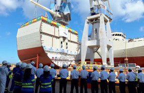 ep acto de puesta de quilla de la septima corbeta para arabia saudi en el astillero de navantia en