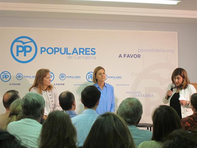 Cospedal en un acto de campaña en Santander | EUROPA PRESS ep cospedalun actocampanasantander