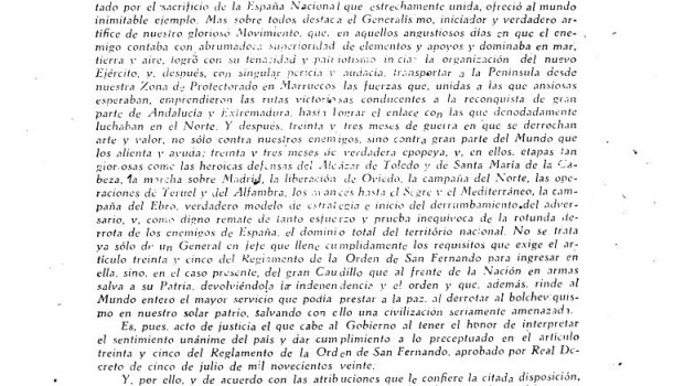 ep disposicion publicada en el boletin oficial del estado el 19 de mayo de 1939 por la que se otorga