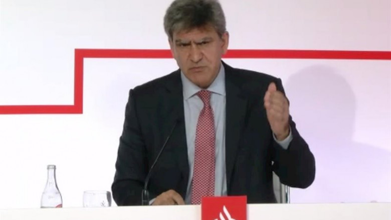 El consejero delegado de Banco Santander, José Antonio Álvarez, en la presentación de resultados del primer semestre de 2020. | EUROPA PRESS ep el consejero delegado de banco santander jose antonio alvarez en la presentacion de resultados