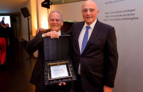 ep el expresidente de la fundacion banco sabadell miquel molins y el nuevo presidente josep oliu