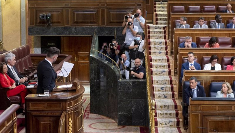 El portavoz de Esquerra Republicana (ERC) en el Congreso, Gabriel Rufián, durante la primera jornada de la 26 edición del Debate sobre el Estado de la Nación, en el Congreso de los Diputados, a 12 de julio de 2022, en Madrid (España). Tras siete años sin | Alberto Ortega - Europa Press ep el portavoz de esquerra republicana erc en el congreso gabriel rufian durante la primera jornada