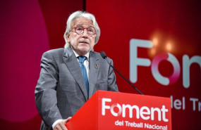 ep el presidente de foment del treball josep sanchez llibre durante la asamblea general de