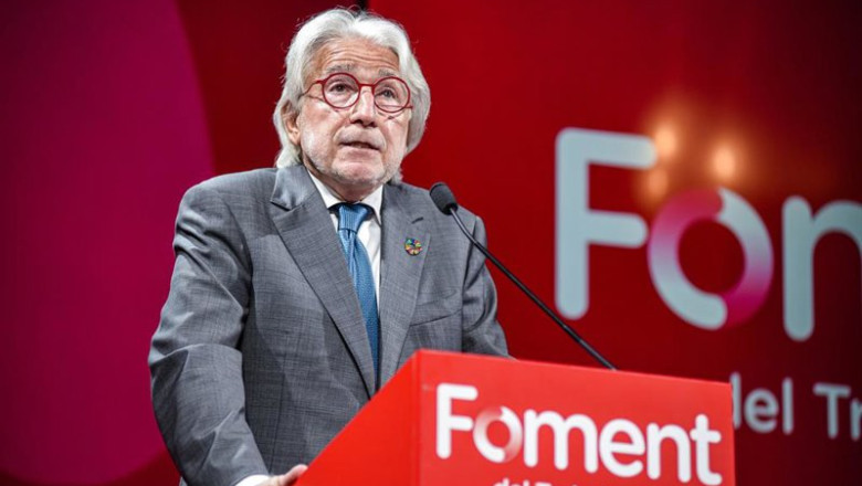 ep el presidente de foment del treball josep sanchez llibre durante la asamblea general de
