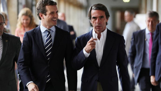 ep el presidente del pp pablo casado y el expresidente del gobierno jose maria aznar durante la