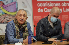 ep el secretario general de ugt pepe alvarez i y el secretario general del sindicato ccoo unai sordo