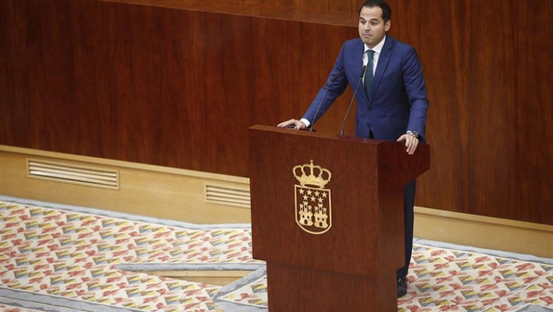 Imagen de archivo del portavoz de Ciudadanos en la Asamblea de Madrid, Ignacio Aguado, durante una intervención en el pleno. | Eduardo Parra - Europa Press ep imagenarchivoportavozciudadanosla asambleamadrid ignacio aguado duranteintervencionpleno