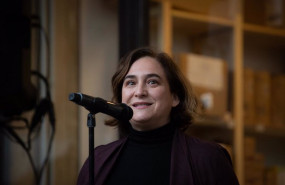 ep la alcaldesa de barcelona ada colau interviene en la inauguracion de las viviendas cooperativas