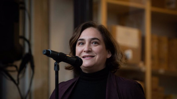 ep la alcaldesa de barcelona ada colau interviene en la inauguracion de las viviendas cooperativas