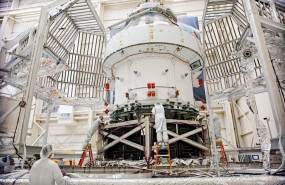 ep la nave espacial orion para la mision artemisa i preparandose para la prueba termica en la