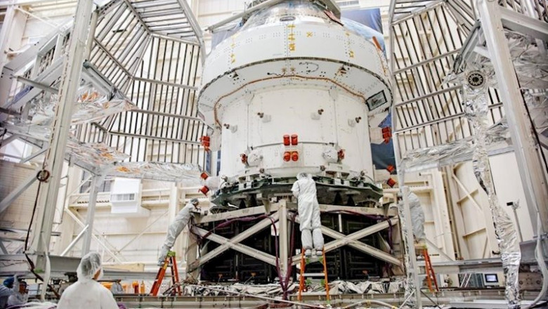 ep la nave espacial orion para la mision artemisa i preparandose para la prueba termica en la