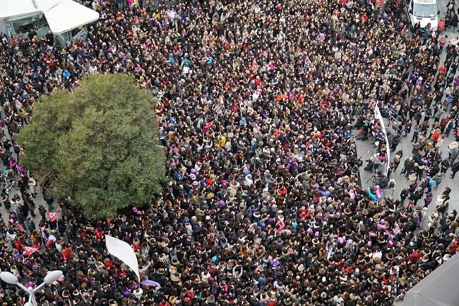 Mujeres periodistas se concentran en la plaza de Callao | MADRID 8 DE MARZO ep mujeres periodistasconcentranla plazacallao